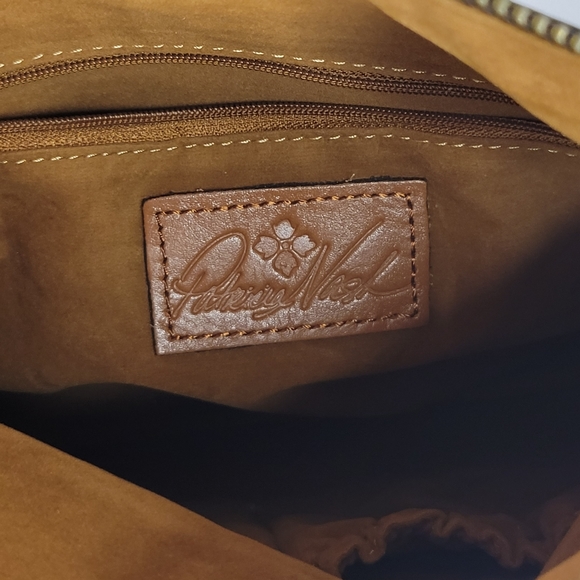 Patricia Nash Valerie Fold Over Wristlet Brown Leather Purse Clutch has strap - Picture 12 of 16